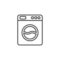 icône de machine à laver dans un style plat. illustration vectorielle de rondelle sur fond blanc isolé. concept d'entreprise de blanchisserie. vecteur