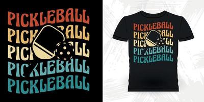 conception de t-shirt de joueur de pickleball drôle sport rétro vintage pickleball vecteur