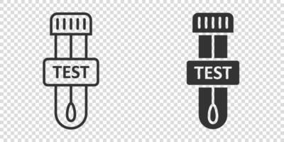 icône de test de coronavirus dans un style plat. illustration vectorielle covid-19 sur fond isolé. concept d'entreprise de signe de diagnostic médical. vecteur