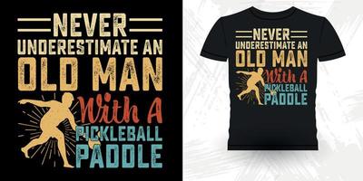 conception de t-shirt de joueur de pickleball drôle sport rétro vintage pickleball vecteur