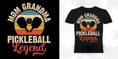 maman grand mère pickleball légende drôle fête des mères joueur de pickleball sports rétro vintage conception de t-shirt de pickleball vecteur
