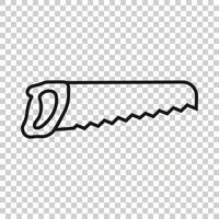 icône de lame de scie dans un style plat. outils de travail vector illustration sur fond blanc isolé. concept d'entreprise de marteau.