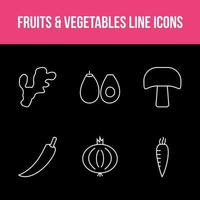 ensemble unique d'applications de fruits et légumes vecteur