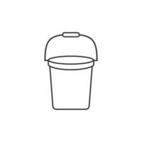 icône de seau dans un style plat. illustration vectorielle de pot à ordures sur fond blanc isolé. concept d'entreprise de seau. vecteur