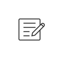icône de blogs dans un style plat. document avec illustration vectorielle stylo sur fond blanc isolé. concept d'entreprise de contenu. vecteur