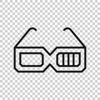 icône de film dans un style plat. illustration vectorielle de film sur fond blanc isolé. Concept d'entreprise de lunettes 3d. vecteur