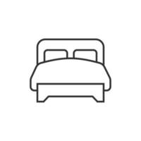 icône de lit dans un style plat. illustration vectorielle de signe de chambre à coucher sur fond blanc isolé. concept d'entreprise de lit. vecteur