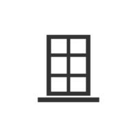 icône de fenêtre dans un style plat. illustration vectorielle de battant sur fond isolé. concept d'entreprise de signe intérieur de maison. vecteur