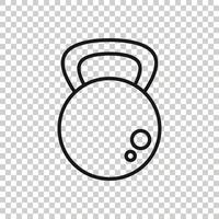 icône de kettlebell dans un style plat. illustration vectorielle d'équipement de sport d'haltères sur fond blanc isolé. concept d'entreprise d'haltères. vecteur