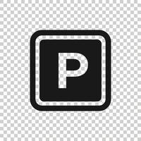 icône de parking dans un style plat. illustration vectorielle de support automatique sur fond blanc isolé. concept d'entreprise de signalisation routière. vecteur