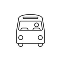 icône de bus dans un style plat. illustration vectorielle d'entraîneur sur fond blanc isolé. concept d'entreprise de véhicule autobus. vecteur