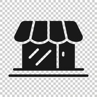 icône du centre commercial dans un style plat. stocker l'illustration vectorielle sur fond blanc isolé. concept d'entreprise de magasin. vecteur