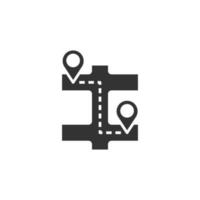 icône de broche de carte dans un style plat. illustration vectorielle de navigation gps sur fond blanc isolé. localiser le concept d'entreprise de position. vecteur