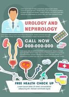 affiche médicale de vecteur d'urologie et de néphrologie