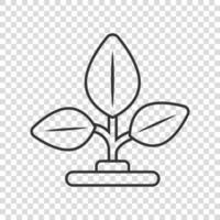 icône de feuille dans un style plat. illustration vectorielle de plante sur fond isolé blanc. concept d'entreprise de signe de fleur. vecteur