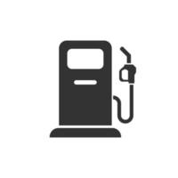 icône de la pompe à carburant dans un style plat. illustration vectorielle de signe de station-service sur fond blanc isolé. concept d'entreprise d'essence. vecteur