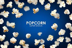 fond de pop-corn volant réaliste, cadre vectoriel