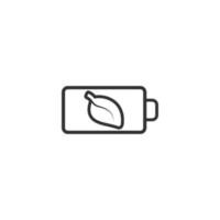 icône de batterie eco dans un style plat. illustration vectorielle de niveau de puissance sur fond blanc isolé. concept d'entreprise d'accumulateur au lithium. vecteur