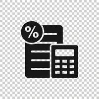 icône de paiement d'impôt dans un style plat. illustration vectorielle de facture budgétaire sur fond blanc isolé. calculer le concept d'entreprise de document. vecteur