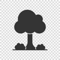 icône d'arbre dans un style plat. illustration vectorielle de forêt sur fond blanc isolé. concept d'entreprise de signe de plante. vecteur