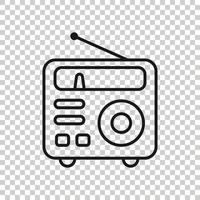 icône radio dans un style plat. illustration vectorielle de diffusion fm sur fond blanc isolé. concept d'entreprise de radiodiffusion. vecteur