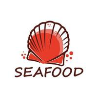 magasin de fruits de mer ou icône de restaurant avec pétoncle vecteur