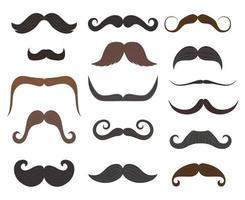 icônes vectorielles de styles de moustache hommes vecteur