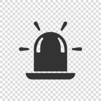 icône d'alarme d'urgence dans un style plat. illustration vectorielle de lampe d'alerte sur fond isolé. concept d'entreprise de signe d'urgence de la police. vecteur