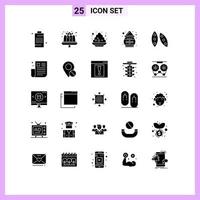 symboles d'icônes universels groupe de 25 glyphes solides modernes de bonbons de pot de haricots inde festival éléments de conception vectoriels modifiables vecteur