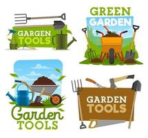 icônes et symboles d'outils de jardin vecteur