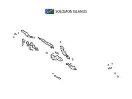 triangles de mosaïque style de carte des îles salomon isolés sur fond blanc. dessin abstrait pour le vecteur. vecteur