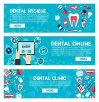 bannières vectorielles de médecine dentaire et de dentisterie vecteur