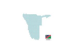 conception de carte de la namibie cercle bleu, fond blanc avec le drapeau de la namibie. vecteur
