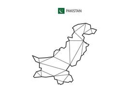 triangles de mosaïque style de carte du pakistan isolé sur fond blanc. dessin abstrait pour le vecteur. vecteur