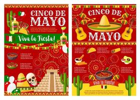 bannière cinco de mayo pour la fête mexicaine vecteur