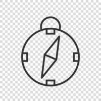 icône boussole dans un style plat. illustration vectorielle d'équipement de navigation sur fond blanc isolé. concept d'entreprise de direction de voyage. vecteur