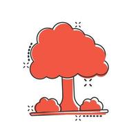 icône de l'arbre dans le style comique. illustration de vecteur de dessin animé de forêt sur fond blanc isolé. concept d'entreprise de signe d'effet d'éclaboussure de plante.