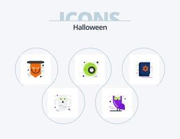 pack d'icônes plat halloween 5 conception d'icônes. Halloween. horreur. drapeau. Halloween. effrayant vecteur