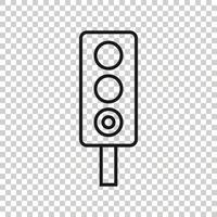 icône de sémaphore dans un style plat. illustration vectorielle de feux tricolores sur fond blanc isolé. concept d'entreprise de carrefour. vecteur