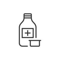 icône de bouteille de pilules dans un style plat. illustration vectorielle de médicaments sur fond blanc isolé. concept d'entreprise de pharmacie. vecteur