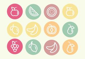 Ensemble vectoriel d'icônes de fruits