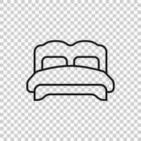 icône de lit dans un style plat. illustration vectorielle de signe de chambre à coucher sur fond blanc isolé. concept d'entreprise de lit. vecteur
