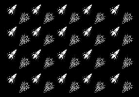 conception de tatouage de motif d'illustration d'art en ligne d'une fusée spatiale vecteur