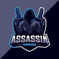 création de logo de mascotte assassin esport vecteur