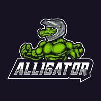 illustration de logo de mascotte d'alligator vecteur