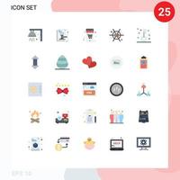 interface mobile ensemble de 25 pictogrammes de couleur plate de brainstorming de noël cerveau juridique éléments de conception vectoriels modifiables vecteur