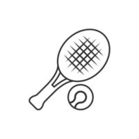 icône de raquette de tennis dans un style plat. illustration vectorielle de raquette de jeu sur fond isolé. concept d'entreprise de signe d'activité sportive. vecteur