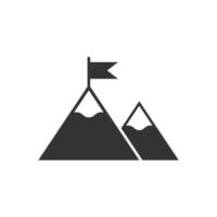 icône de champion de mission dans un style plat. illustration vectorielle de montagne sur fond blanc isolé. concept d'entreprise de leadership. vecteur