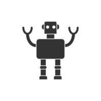 icône de chatbot robot mignon dans un style plat. illustration vectorielle de l'opérateur bot sur fond blanc isolé. concept d'entreprise de personnage de chatbot intelligent. vecteur