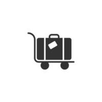 icône de sac de voyage dans un style plat. illustration vectorielle de bagages sur fond blanc isolé. concept d'entreprise de bagages. vecteur